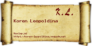 Koren Leopoldina névjegykártya
